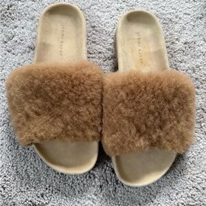 Jenni Kayne Brown Shearling Slippers